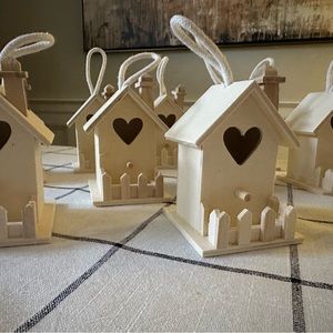 9- wooden Heart bird houses